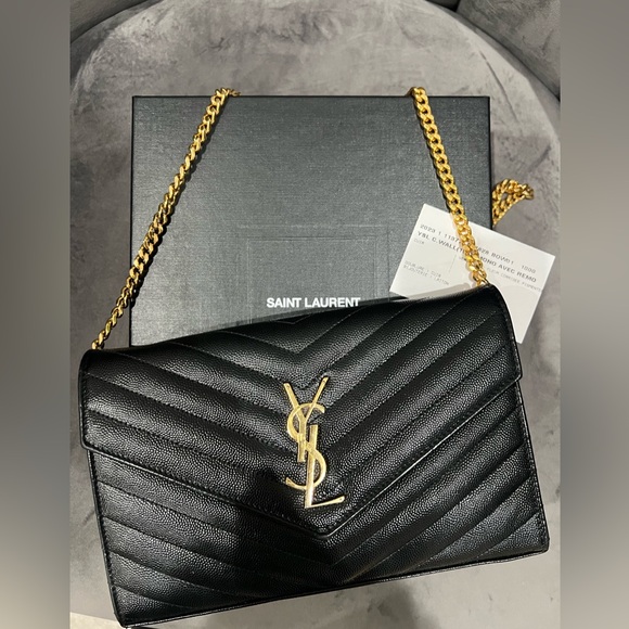 YSL Cassandre Monogram Wallet on Chain quilted black - Picture 3 of 16